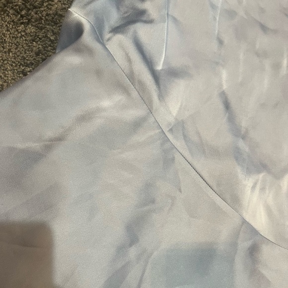 Vila Bridesmaid Maxi Halterneck Dress large size 10 blue satin semi formal - Picture 4 of 5